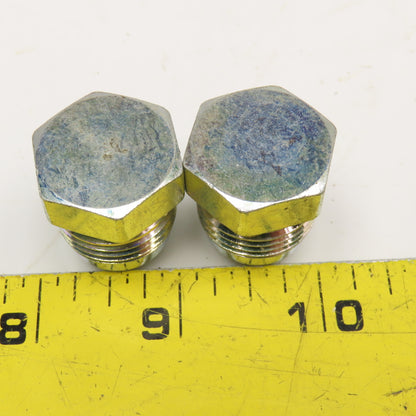Parker 5/8" JIC 37° Flare Hex Plug 7/8"-18 Thread Zinc Lot Of 2