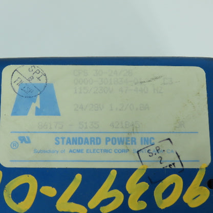 Standard Power CPS-30-24/28 24/28VDC 1.2/0.8A Acme Power Supply 115/230V Input