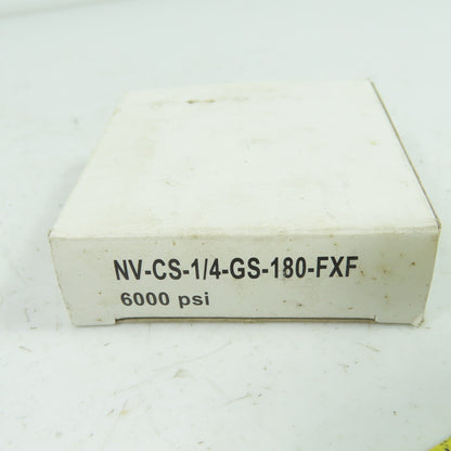 PIC Gauge NV-CS-1/4-GS-180-FXF Needle Valve 6000PSI