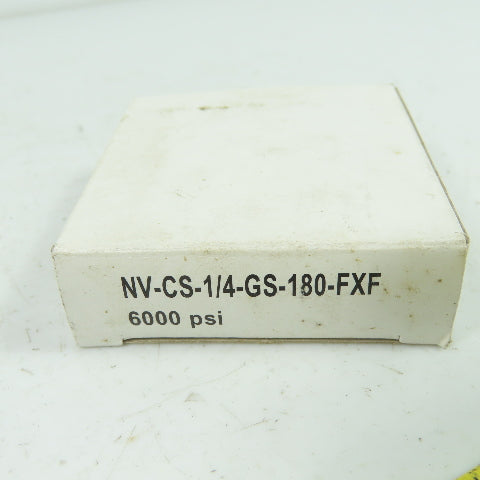 PIC Gauge NV-CS-1/4-GS-180-FXF Needle Valve 6000PSI