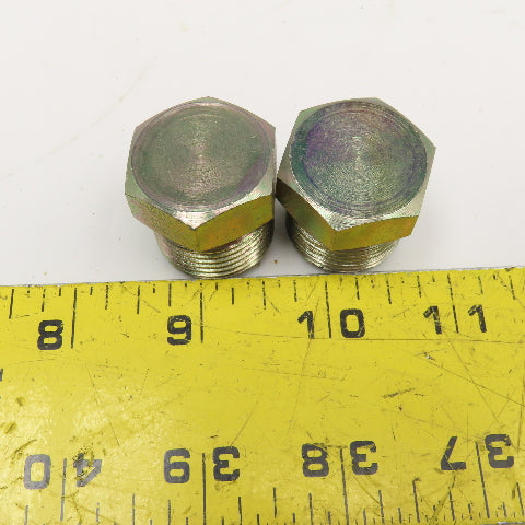 Parker 3/4" (-12) O-Ring Face Seal ORS Hex Plug Lot Of 2
