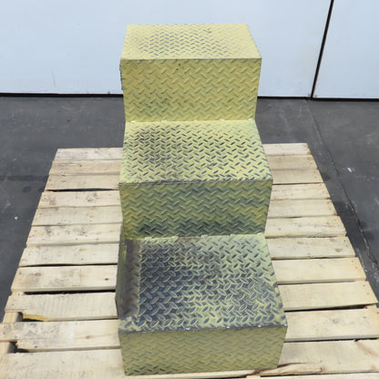 3 Step Steel Stationary Step Ladder 24" Tall 36" OAL 16" Wide