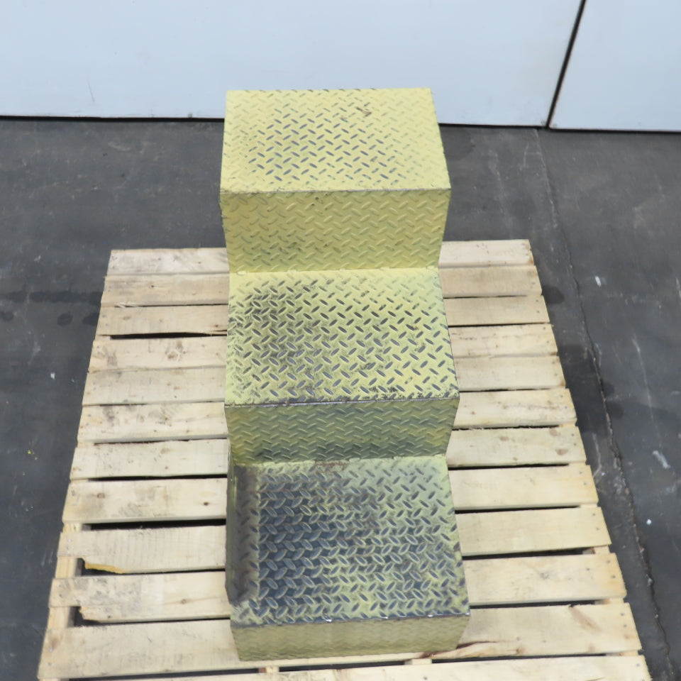 3 Step Steel Stationary Step Ladder 24" Tall 36" OAL 16" Wide