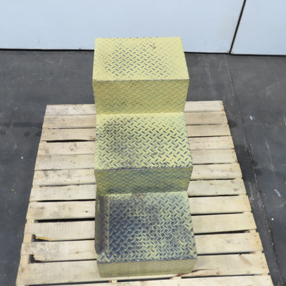 3 Step Steel Stationary Step Ladder 24" Tall 36" OAL 16" Wide