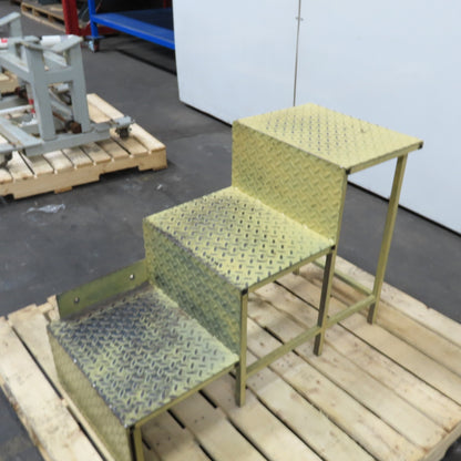 3 Step Steel Stationary Step Ladder 24" Tall 36" OAL 16" Wide