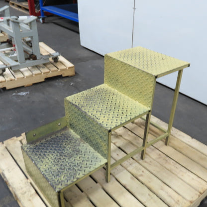 3 Step Steel Stationary Step Ladder 24" Tall 36" OAL 16" Wide