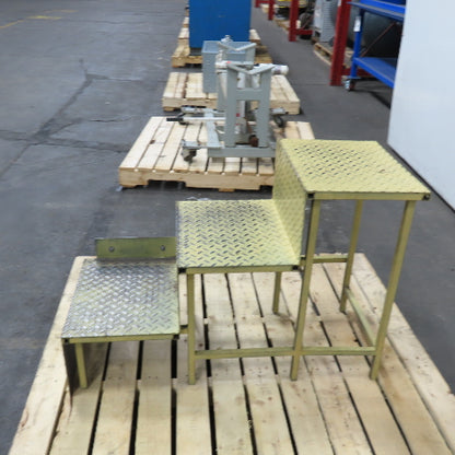 3 Step Steel Stationary Step Ladder 24" Tall 36" OAL 16" Wide