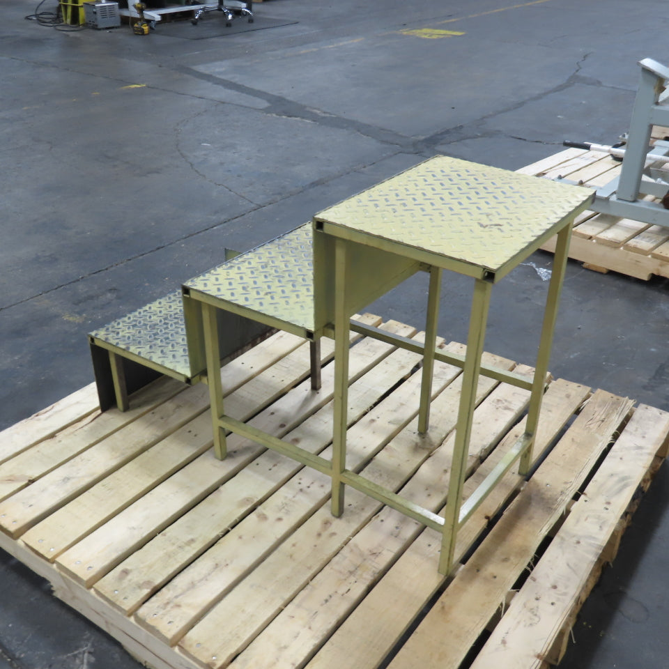 3 Step Steel Stationary Step Ladder 24" Tall 36" OAL 16" Wide