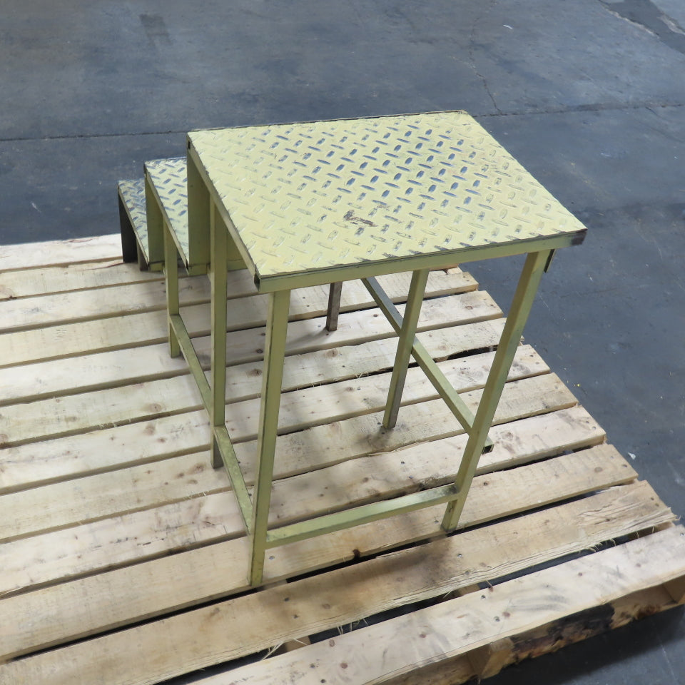 3 Step Steel Stationary Step Ladder 24" Tall 36" OAL 16" Wide