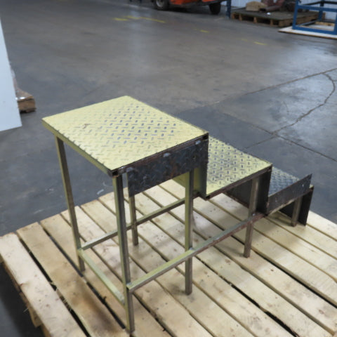 3 Step Steel Stationary Step Ladder 24" Tall 36" OAL 16" Wide