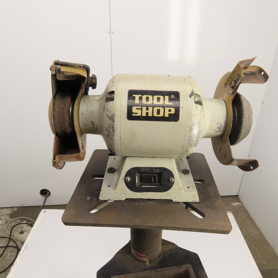 Tool Shop 241-1406 6" Dual Wheel Pedestal Bench Grinder 115V 1/2HP 3450RPM