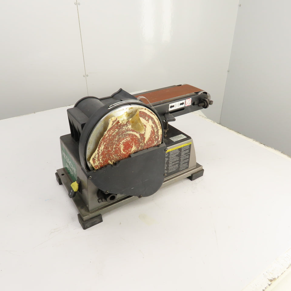 Hitachi SB 10Y 4" x 8" Disc/Belt Combo Sander Grinder 120V 1PH 5.5A Tested