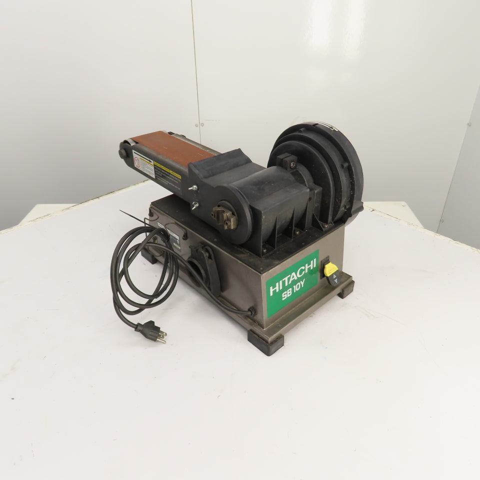 Hitachi SB 10Y 4" x 8" Disc/Belt Combo Sander Grinder 120V 1PH 5.5A Tested
