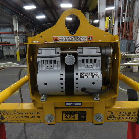 Anver VPF-57-AC 275 LB Two Pad Electric Side Gripper Vacuum Lifter 115V W/Cart