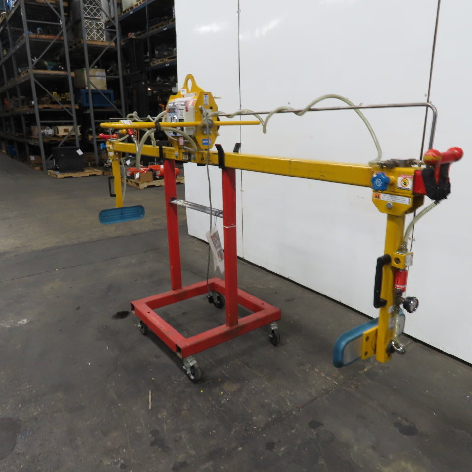 Anver VPF-57-AC 275 LB Two Pad Electric Side Gripper Vacuum Lifter 115V W/Cart