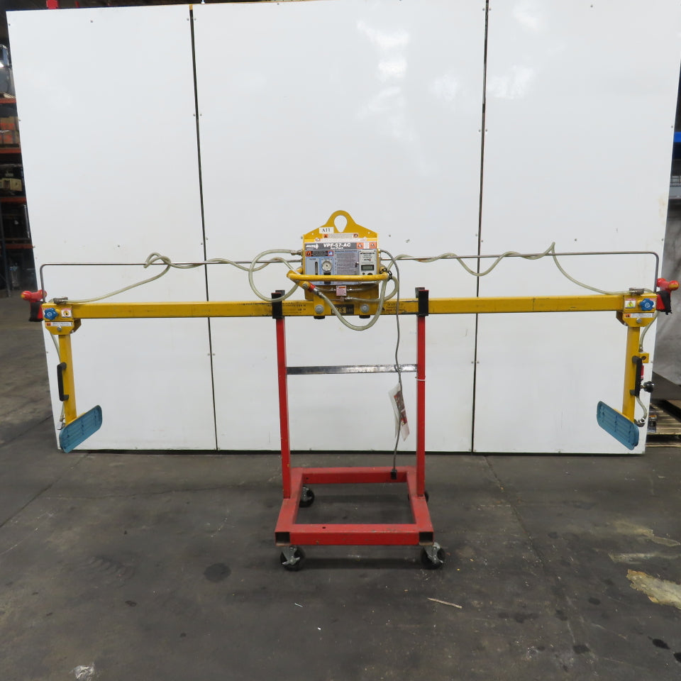 Anver VPF-57-AC 275 LB Two Pad Electric Side Gripper Vacuum Lifter 115V W/Cart