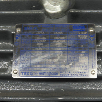 Spencer 60X07#2 7.5HP Vacuum Producer 3Ph 230/460V 4" Inlet/Outlet 3510RPM