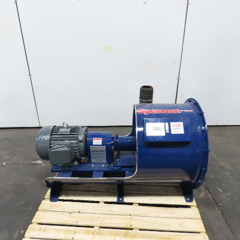 Spencer 60X07#2 7.5HP Vacuum Producer 3Ph 230/460V 4" Inlet/Outlet 3510RPM