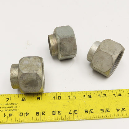 Parker 1-1/2" Steel Hydraulic Tube Compression Sleeve & Nut Lot Of 3
