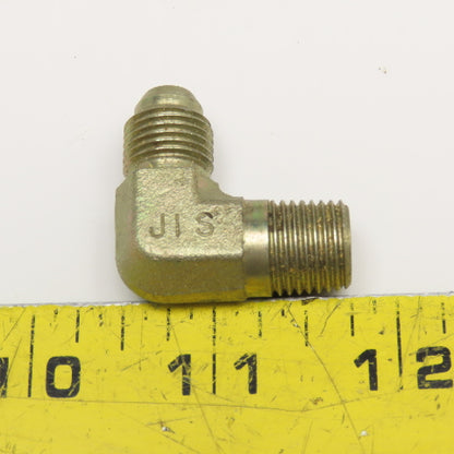 Parker 1/4" (-4) JIS 30° 1/4"-19 Male x 1/4-19 BSPP Male Elbow 90°