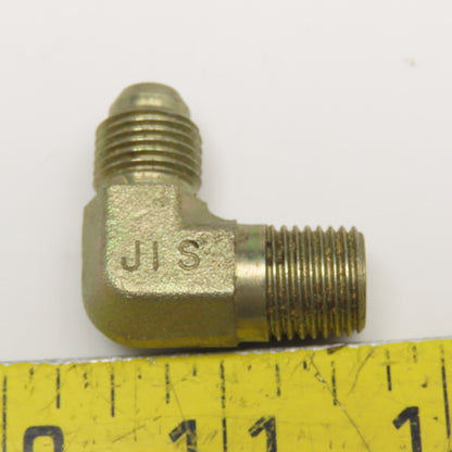 Parker 1/4" (-4) JIS 30° 1/4"-19 Male x 1/4-19 BSPP Male Elbow 90°