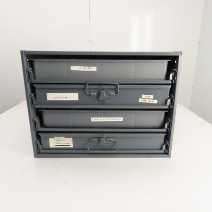 Durham 4-Drawer Ball Bearing Slide Storage Rack W/ Lots Of Misc. Bolts