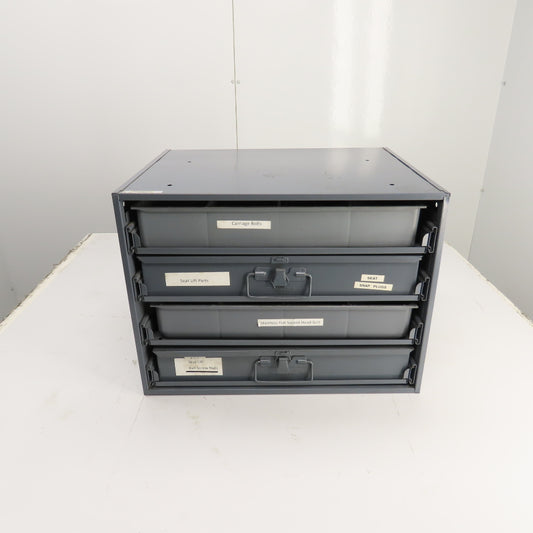 Durham 4-Drawer Ball Bearing Slide Storage Rack W/ Lots Of Misc. Bolts