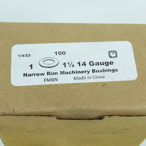 1" ID x 1-1/2" OD Narrow Rim Machinery Bushing 14 Gauge Box Of 100