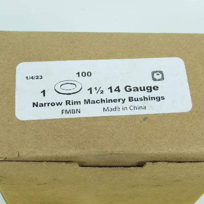 1" ID x 1-1/2" OD Narrow Rim Machinery Bushing 14 Gauge Box Of 100