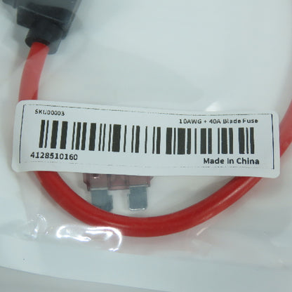 Car Auto RV Motorcycle Inline Fuse Holder Socket 10AWG + 40A Blade Fuse Lot Of 6