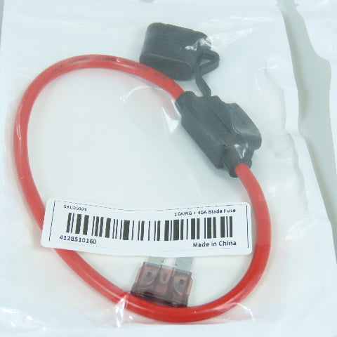 Car Auto RV Motorcycle Inline Fuse Holder Socket 10AWG + 40A Blade Fuse Lot Of 6