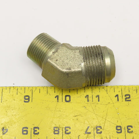 Parker 1" (-16) Male JIC Flare x 3/4" NPT Male Elbow 45°