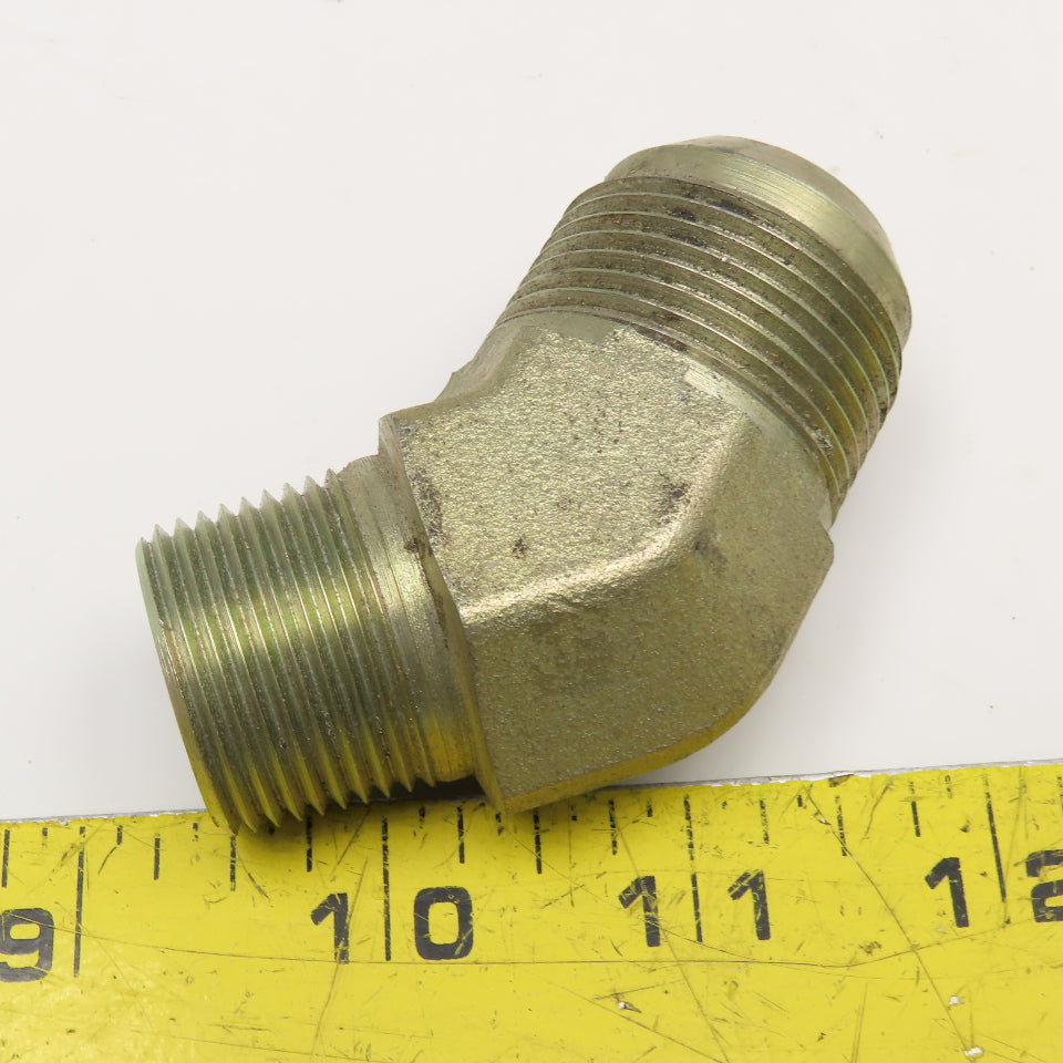 Parker 1" (-16) Male JIC Flare x 3/4" NPT Male Elbow 45°
