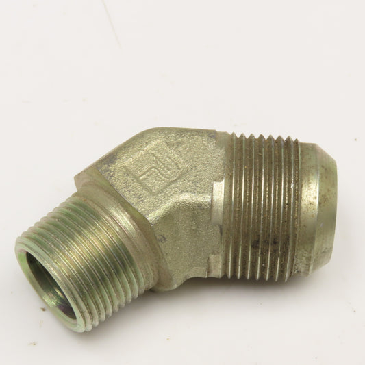 Parker 1" (-16) Male JIC Flare x 3/4" NPT Male Elbow 45°