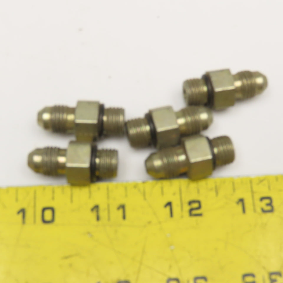 Parker 1/4" (-4) Male JIC x 1/4" (-4) ORB Male Straight Connector Lot Of 5