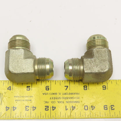 Parker 7/8" (-14) 1-3/16"-12 JIC Male x 7/8" JIC Male Elbow 90° Lot Of 2