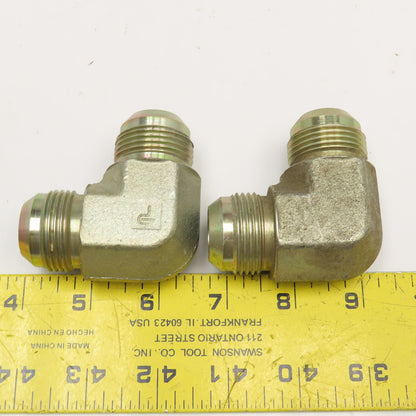 Parker 7/8" (-14) 1-3/16"-12 JIC Male x 7/8" JIC Male Elbow 90° Lot Of 2