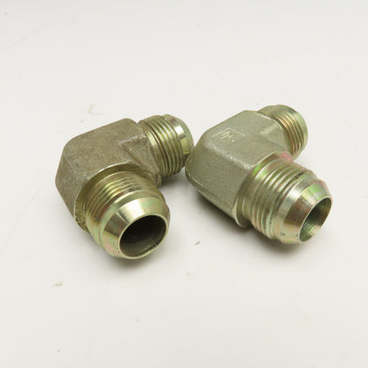 Parker 7/8" (-14) 1-3/16"-12 JIC Male x 7/8" JIC Male Elbow 90° Lot Of 2