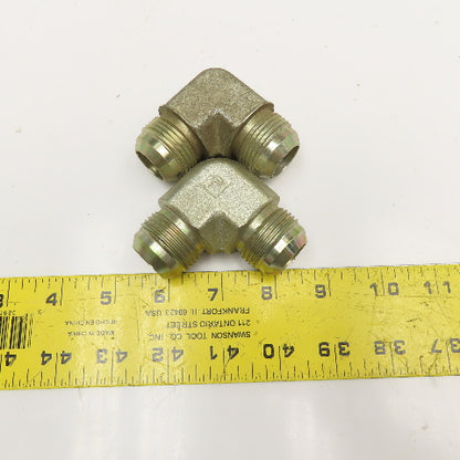 Parker 7/8" (-14) 1-3/16"-12 JIC Male x 7/8" JIC Male Elbow 90° Lot Of 2