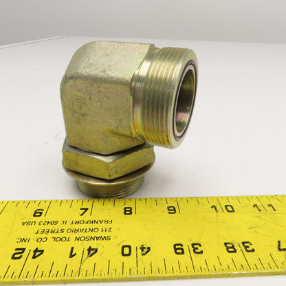 Parker 1-1/2" (-24) Male ORB x 1-1/2" ORS Elbow 90° 1-7/8"-12 Thread