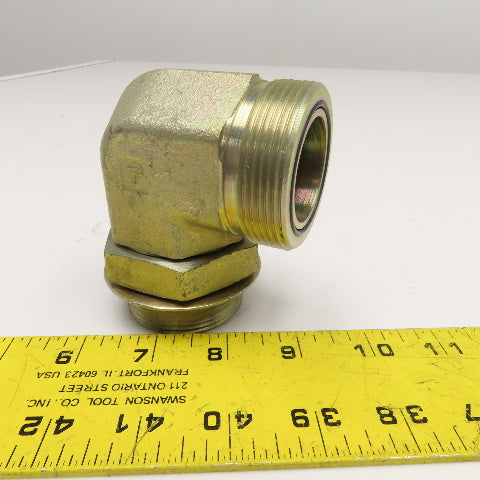 Parker 1-1/2" (-24) Male ORB x 1-1/2" ORS Elbow 90° 1-7/8"-12 Thread