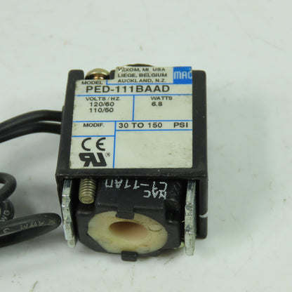 Mac PED-111BAAD Solenoid Valve Coil 120V 50/60Hz 30-150PSI