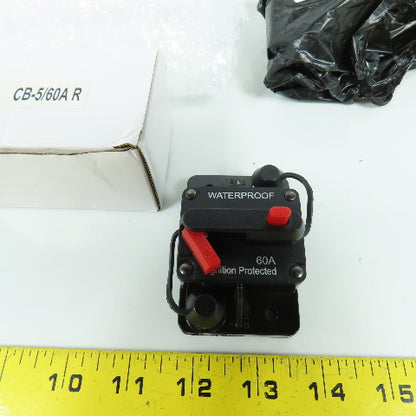 ECT636-1 Waterproof 60A Circuit Breaker Inline Fuse Holder 12-48VDC RV Auto