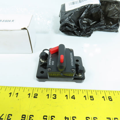 ECT636-1 Waterproof 60A Circuit Breaker Inline Fuse Holder 12-48VDC RV Auto
