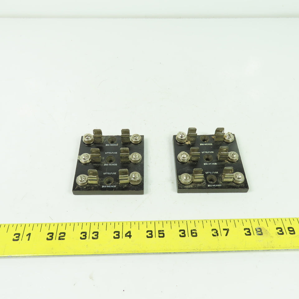 Littlefuse 356 3 Pole Fuse Holder Block lot Of 2