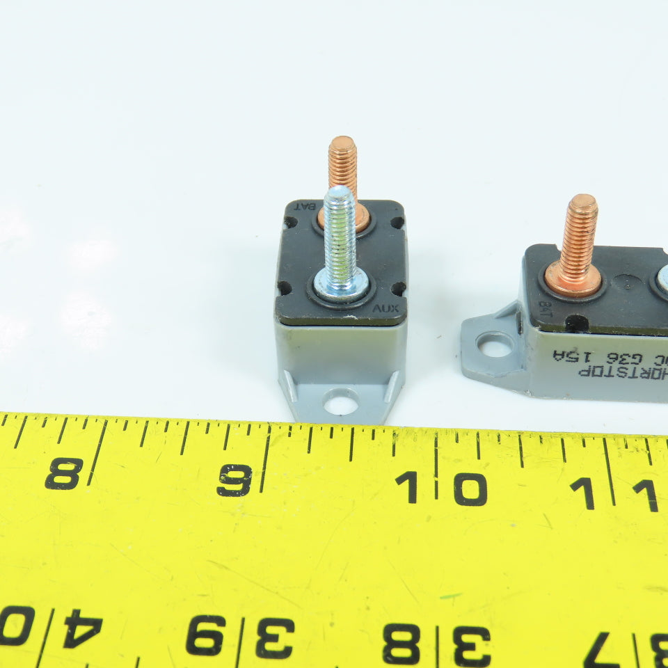 Shortstop 24VDC 15A Manual Reset Circuit Breaker For Boat RV Marine Lot Of 4