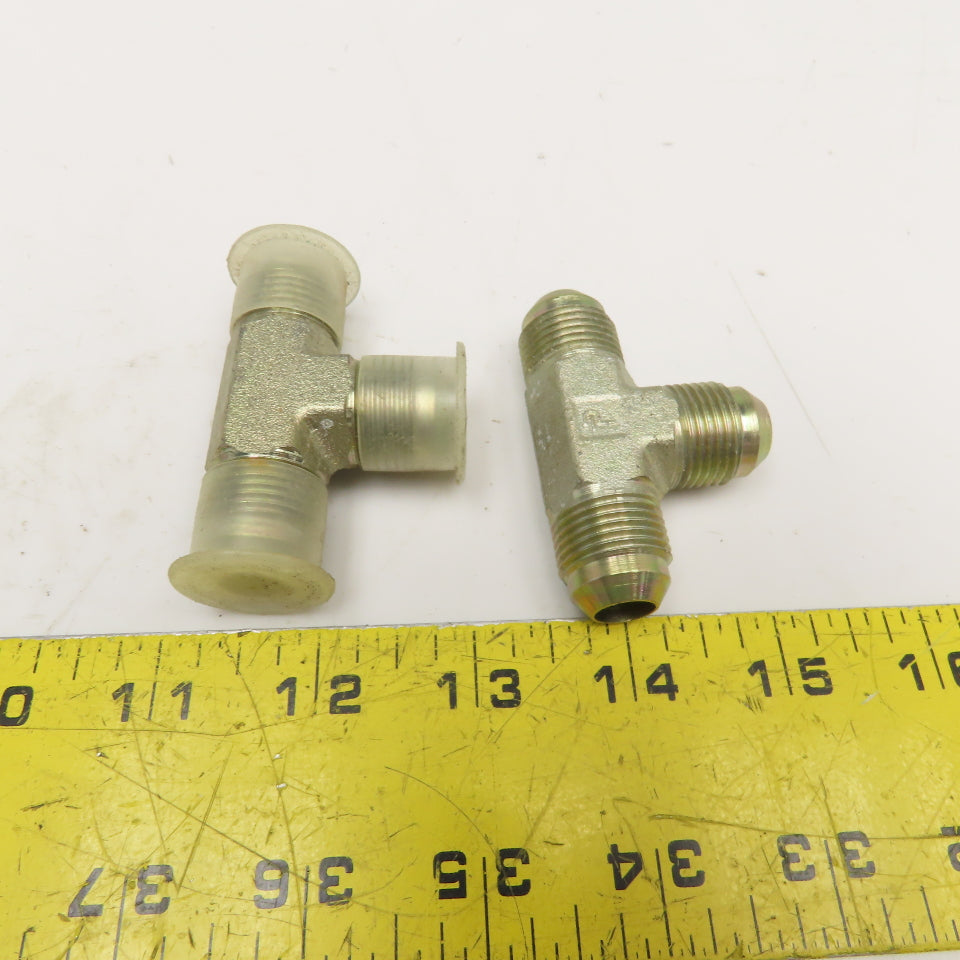 Parker 1/2" (-8) JIC Male Tee 3/4"-16 Thread Lot Of 2