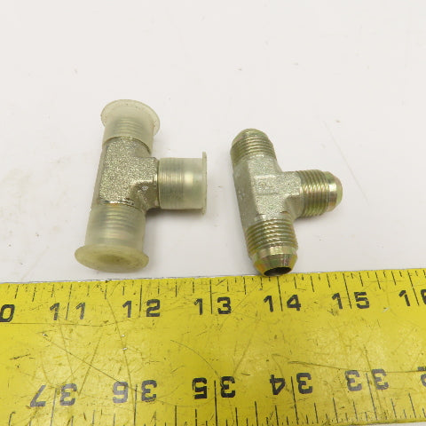 Parker 1/2" (-8) JIC Male Tee 3/4"-16 Thread Lot Of 2