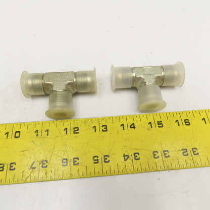 Parker 1/2" (-8) JIC Male Tee 3/4"-16 Thread Lot Of 2