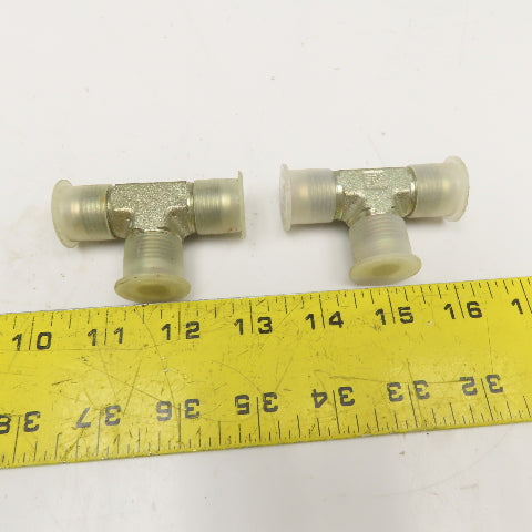 Parker 1/2" (-8) JIC Male Tee 3/4"-16 Thread Lot Of 2